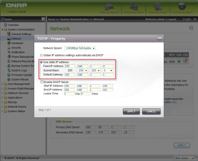 Assign a static IP address for your NAS