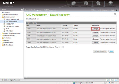 Change the drive for expansion one by one